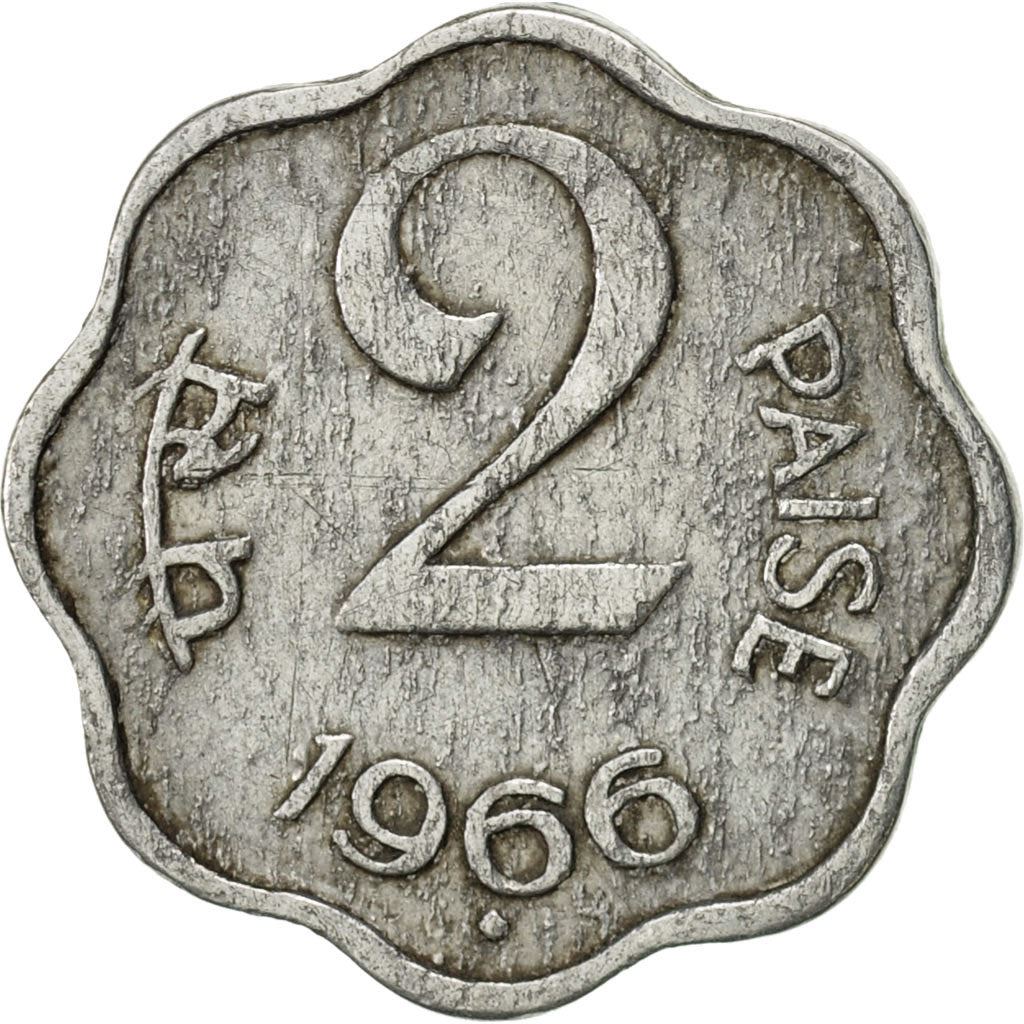 India | 2 Paise Coin | Ashoka lion | Km:13 | 1965 - 1981