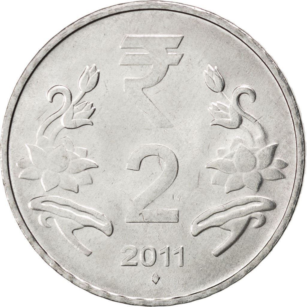 India | 2 Rupees Coin | Lotus flowers | Km:395 | 2011 - 2019