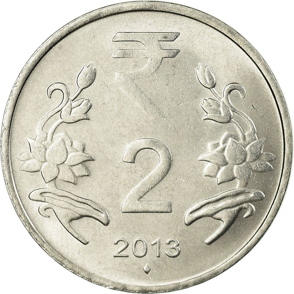 India | 2 Rupees Coin | Lotus flowers | Km:395 | 2011 - 2019