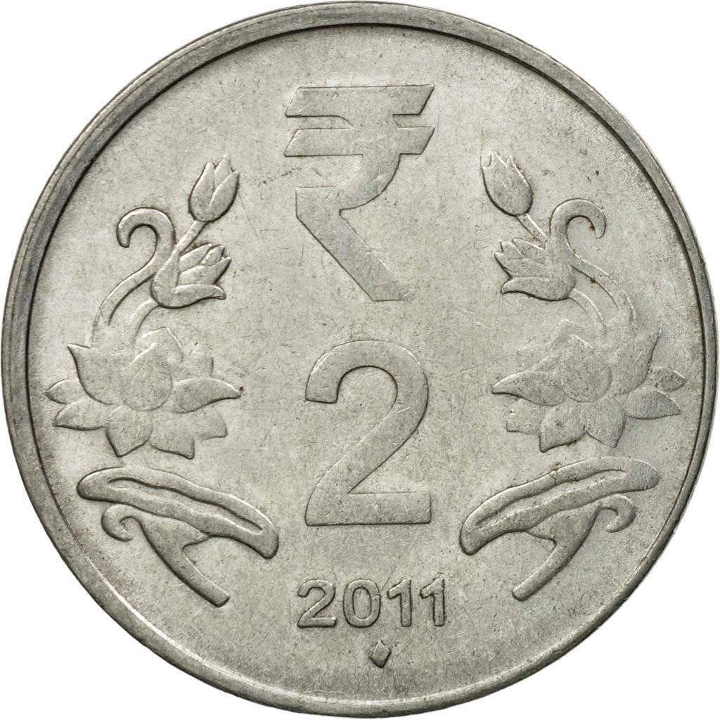 India | 2 Rupees Coin | Lotus flowers | Km:395 | 2011 - 2019