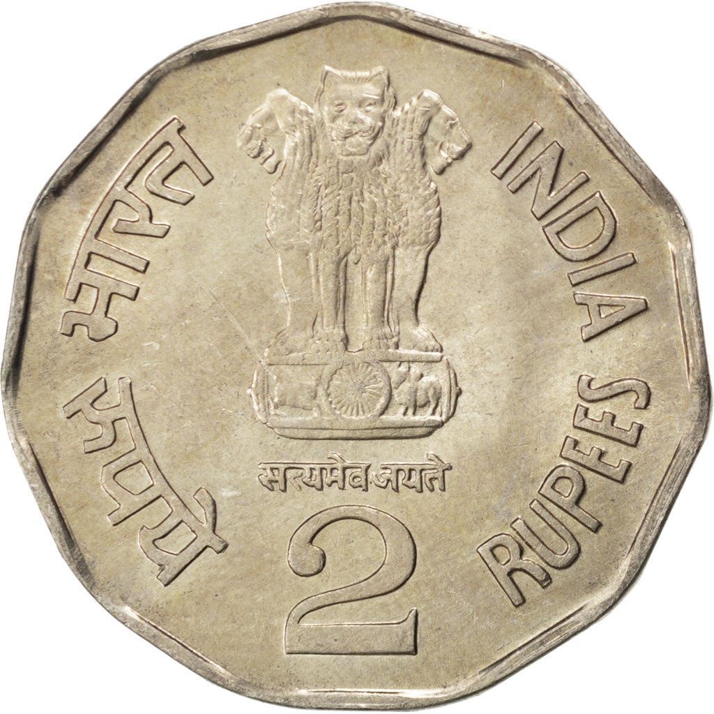 India | 2 Rupees Coin | Sri Aurobindo | Km:131 | 1998