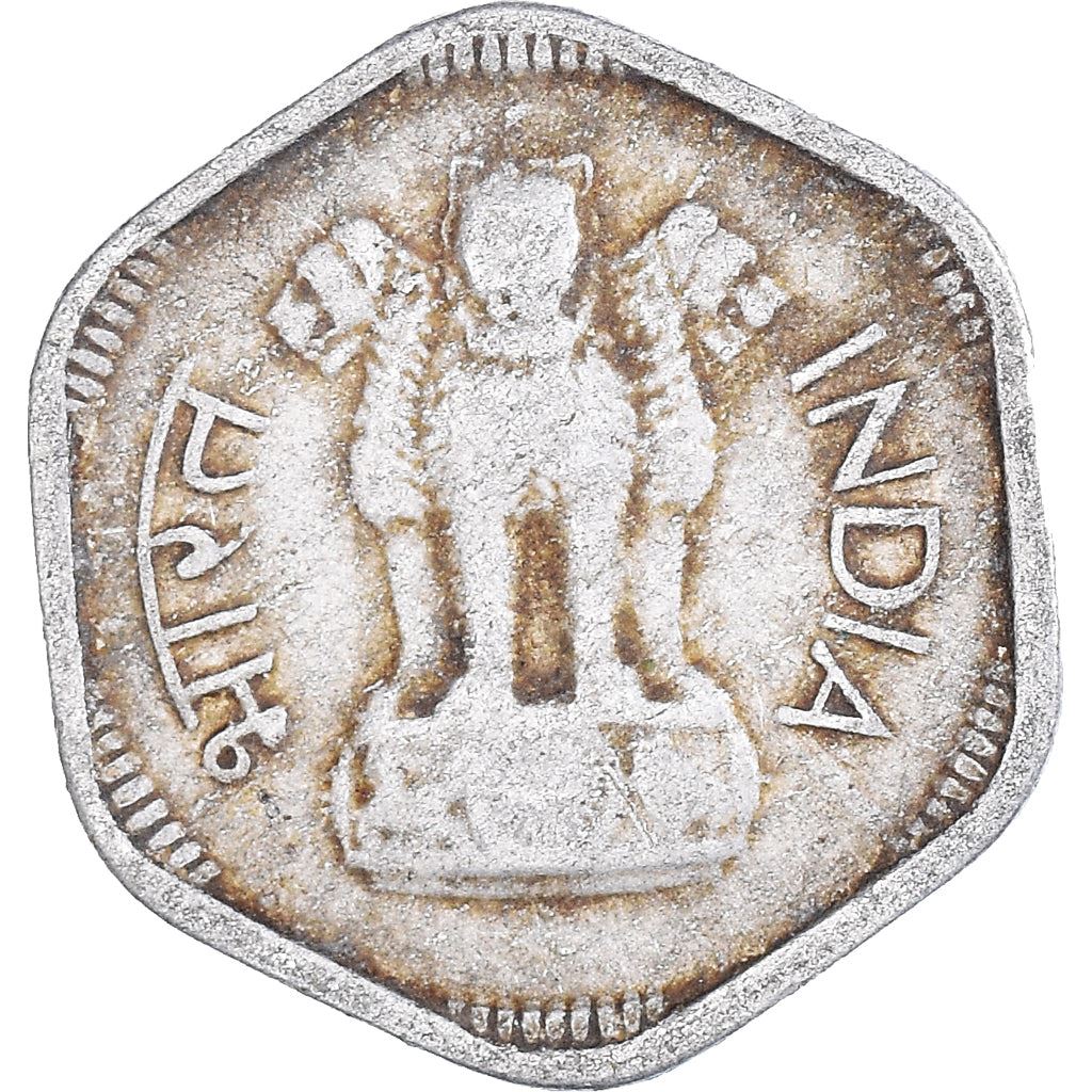 India | 3 Paise Coin | Ashoka Lion | Km:14.1 | 1964 - 1967