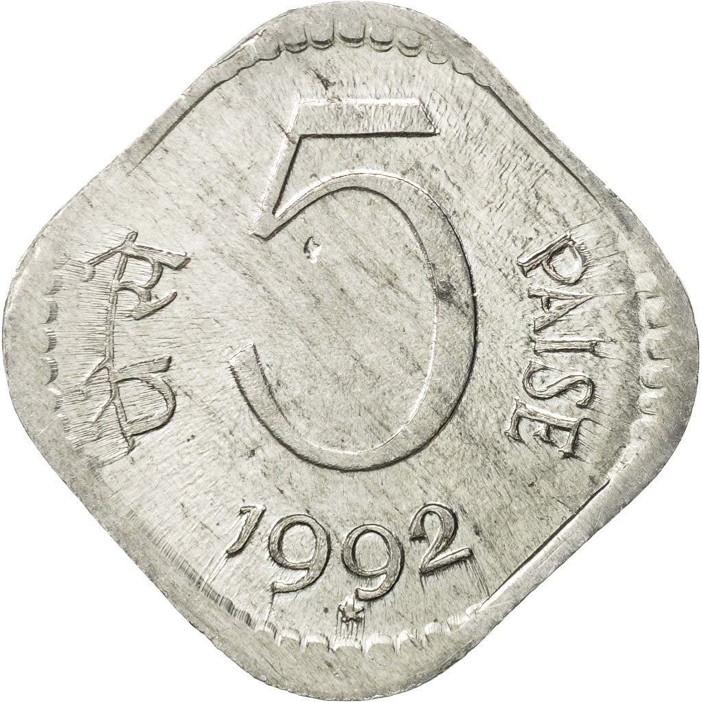 India | 5 Paise Coin | Ashoka lion | Km:23A | 1984 - 1994