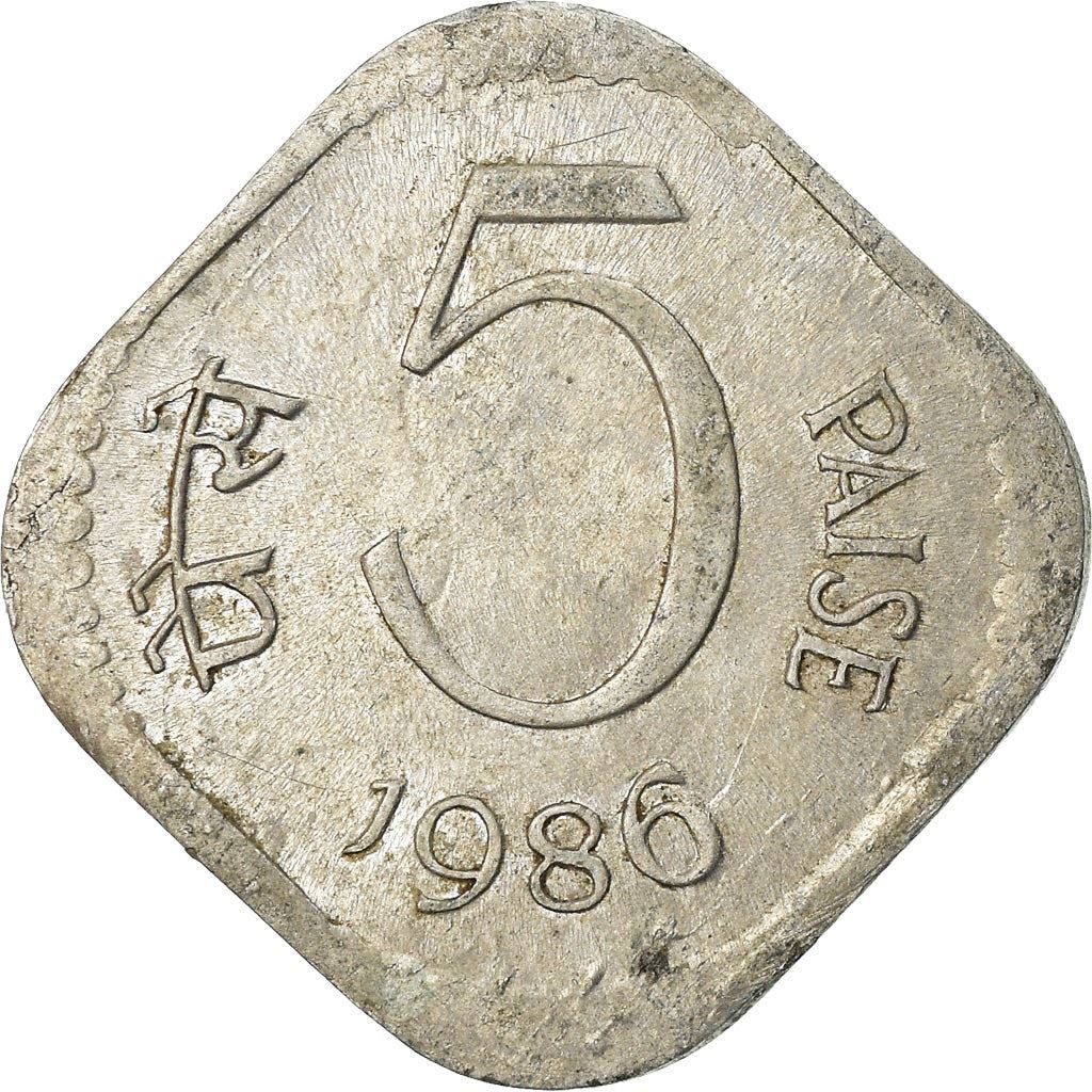 India | 5 Paise Coin | Ashoka lion | Km:23A | 1984 - 1994