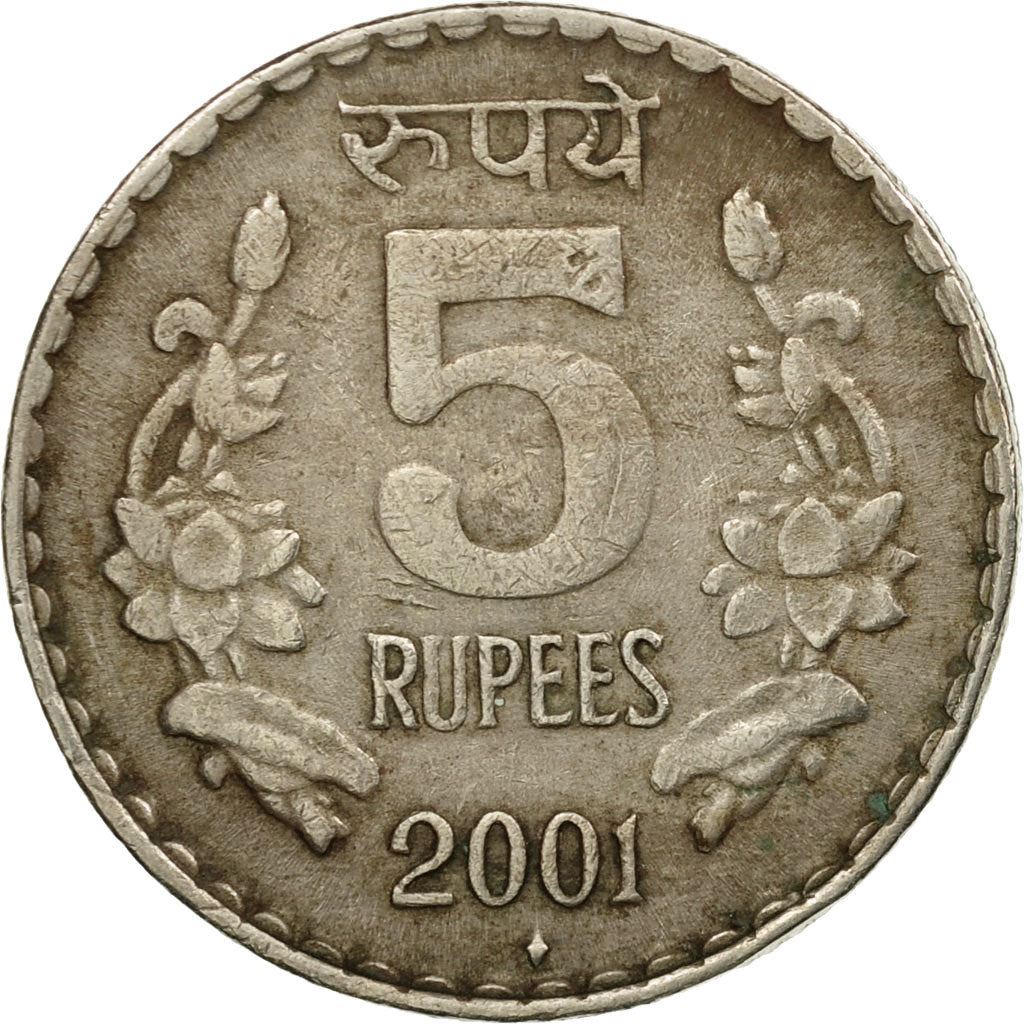 India | 5 Rupees Coin | Ashoka lion | Km:154 | 1992 - 2004