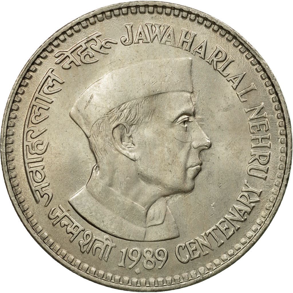 India | 5 Rupees Coin | Jawaharlal Nehru | Km:151 | 1989