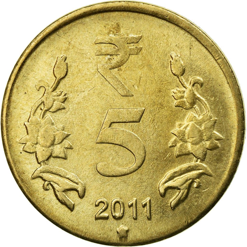 India | 5 Rupees Coin | Lotus flowers | Km:399 | 2011 - 2019