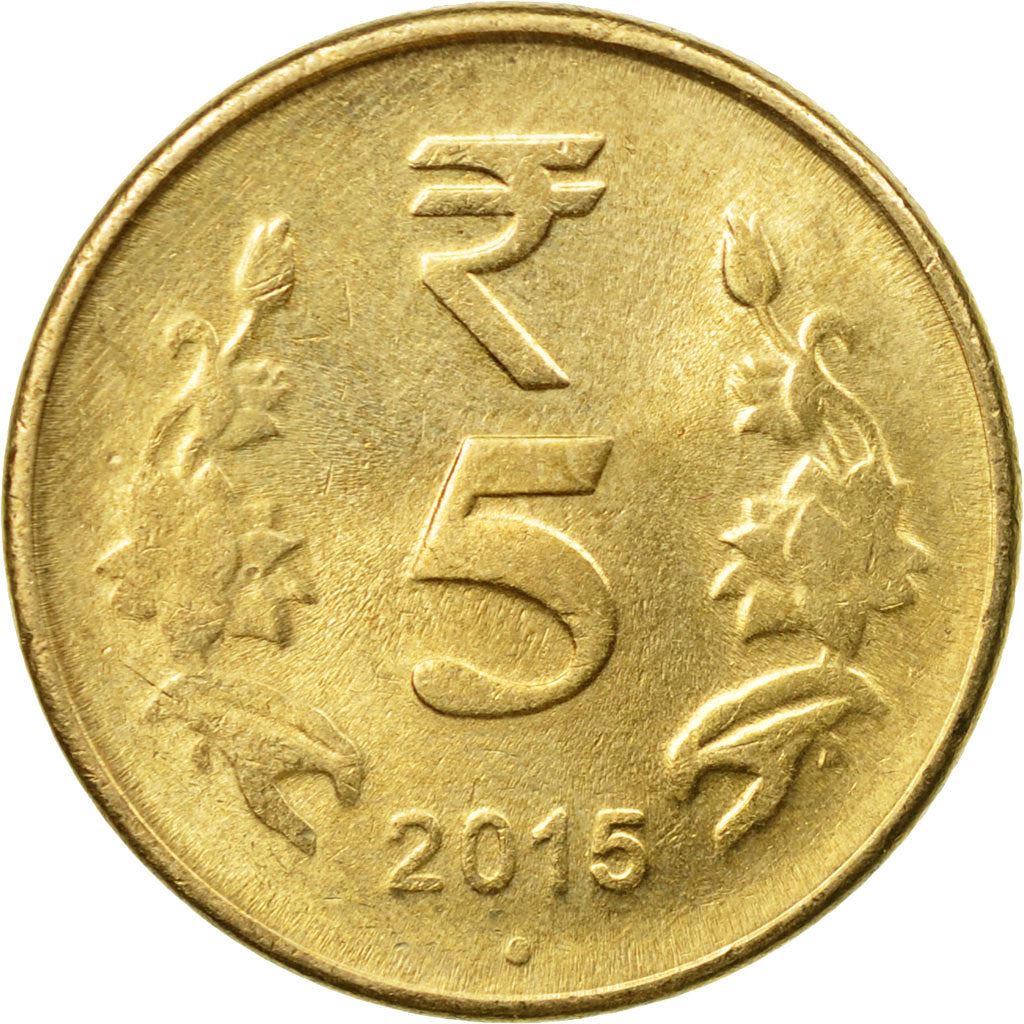 India | 5 Rupees Coin | Lotus flowers | Km:399 | 2011 - 2019