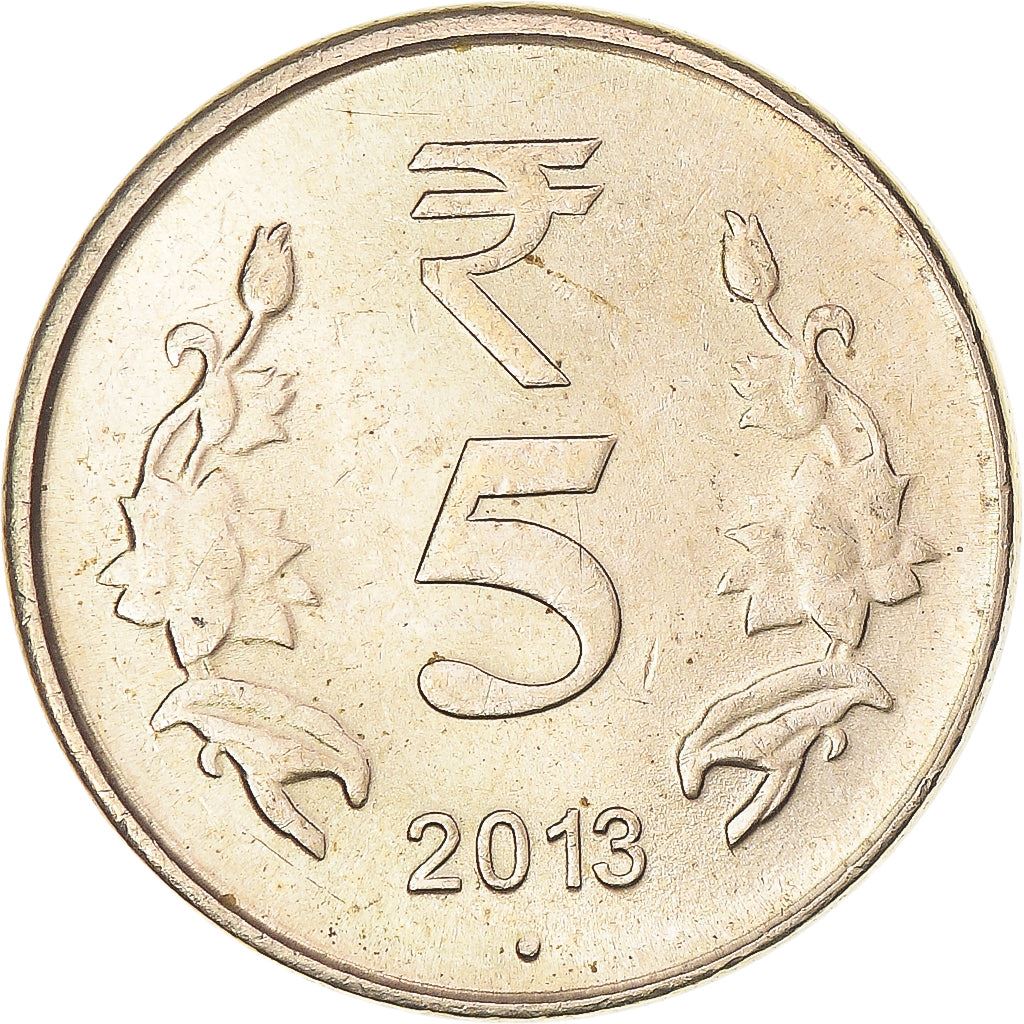 India | 5 Rupees Coin | Lotus flowers | Km:399 | 2011 - 2019