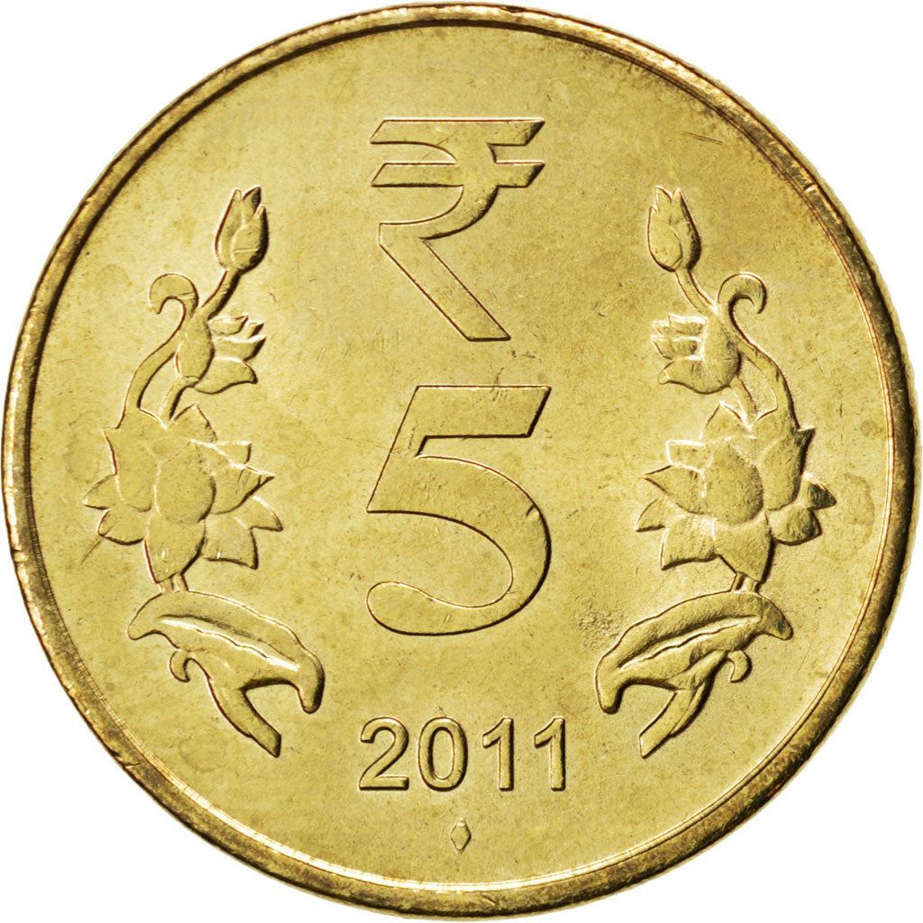 India | 5 Rupees Coin | Lotus flowers | Km:399 | 2011 - 2019