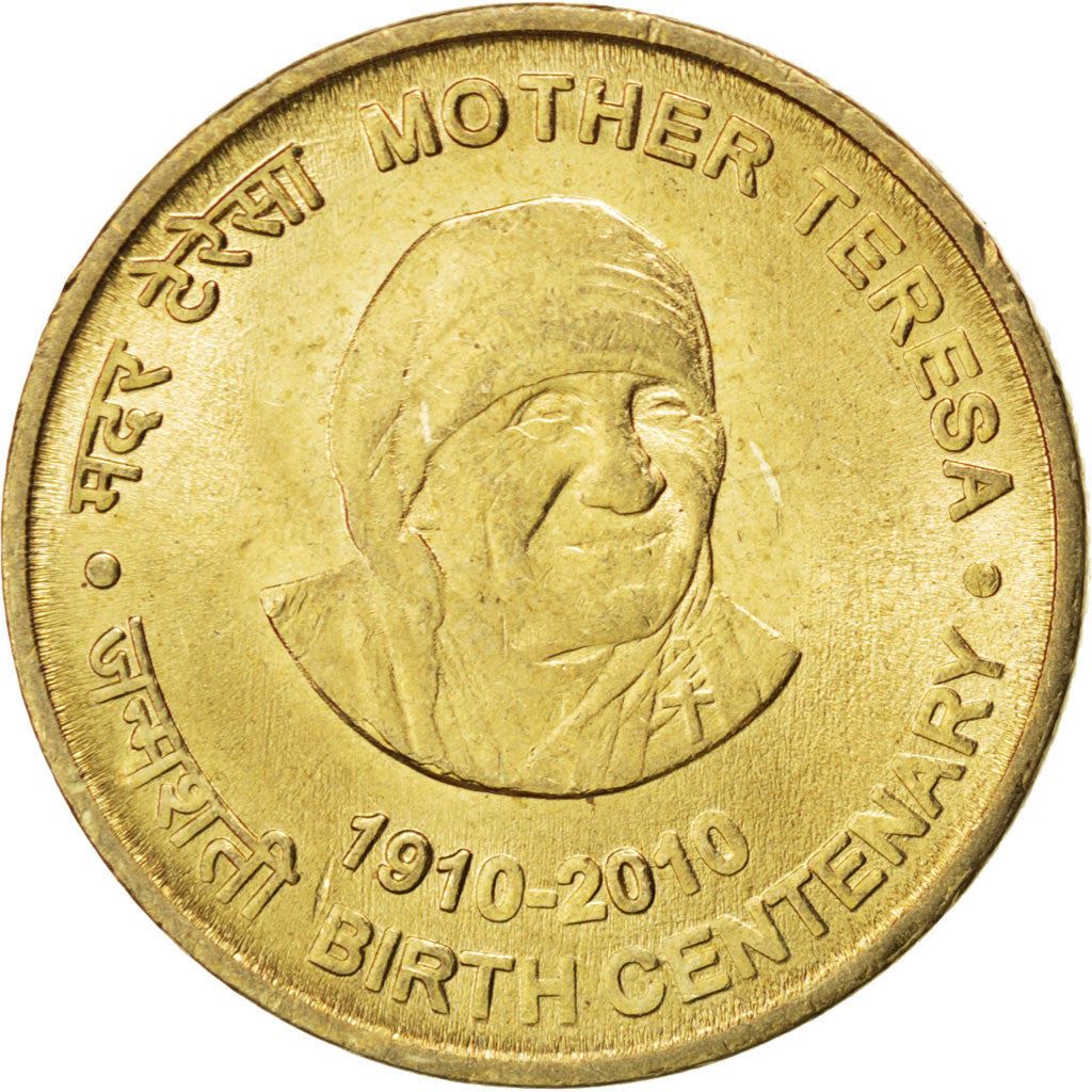 India | 5 Rupees Coin | Mother Teresa | Km:381 | 2010