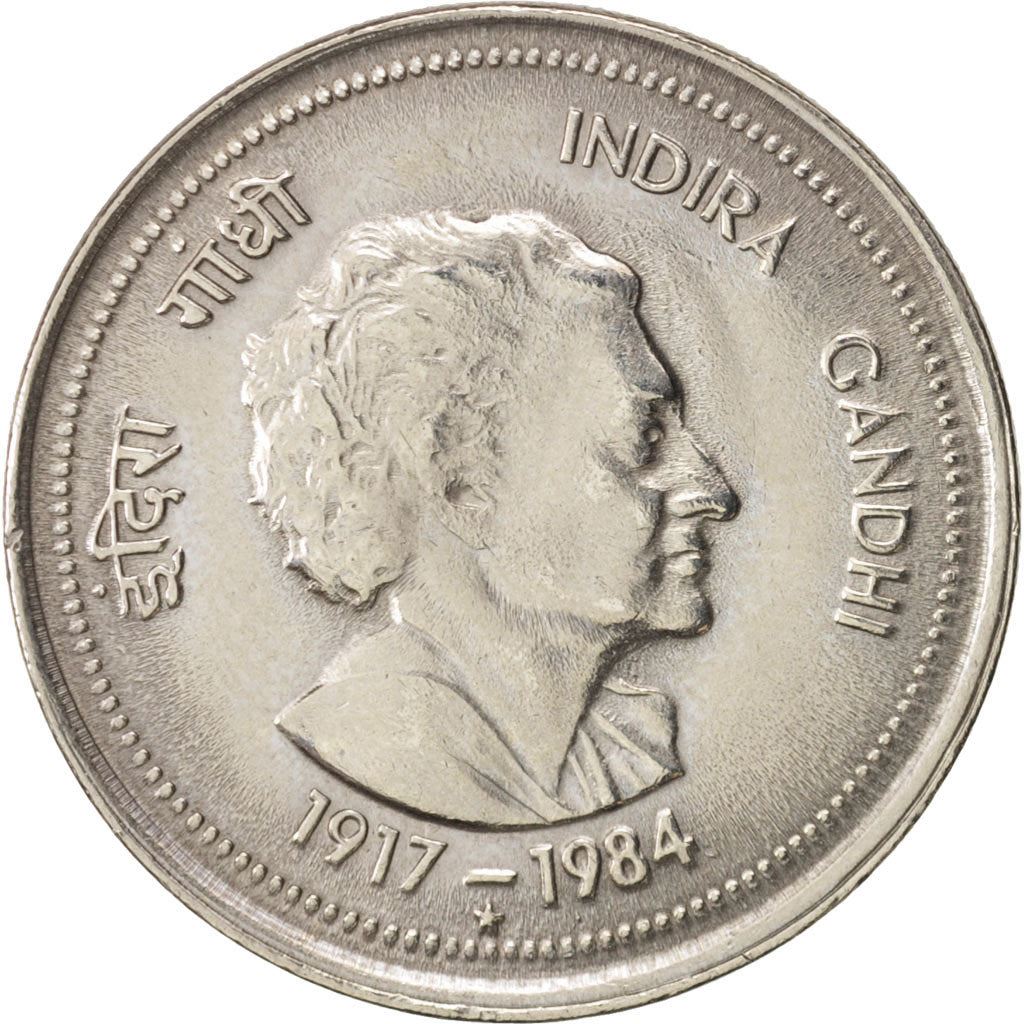 India | 50 Paise Coin | Indira Gandhi | Km:67 | 1985