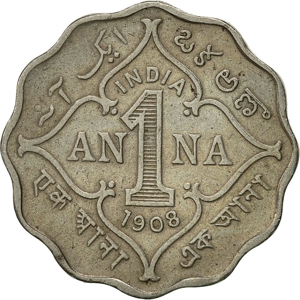 India - British | 1 Anna Coin | King Edward VII | Km:504 | 1906 - 1910