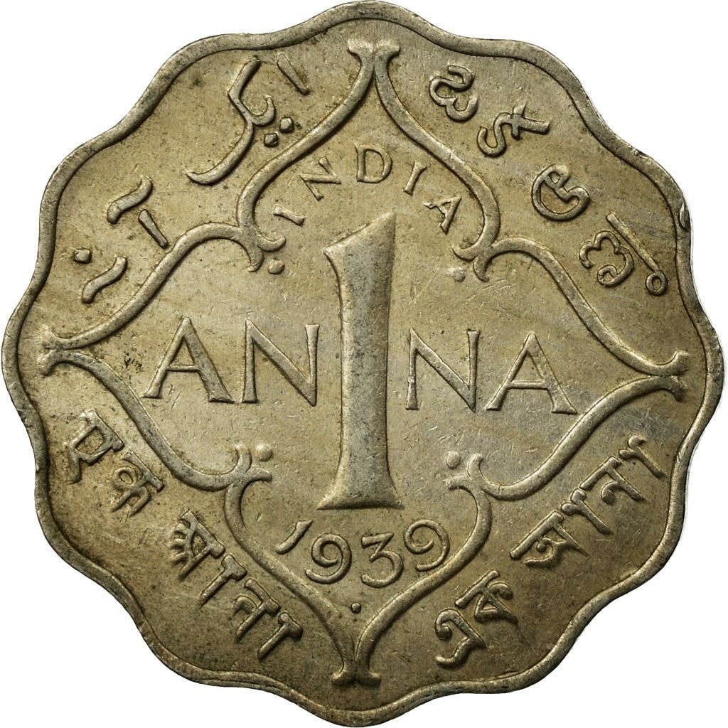 India - British | 1 Anna Coin | King George VI | Km:536 | 1938 - 1940