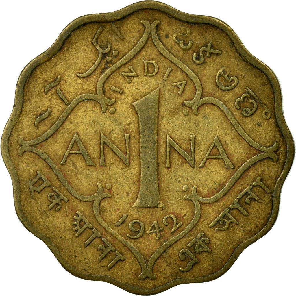 India - British | 1 Anna Coin | King George VI | Km:537A | 1942 - 1944