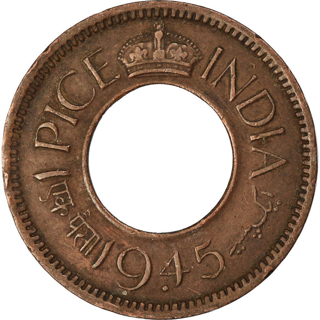 India - British | 1 Pice Coin | Wreath | Km:533 | 1943 - 1947