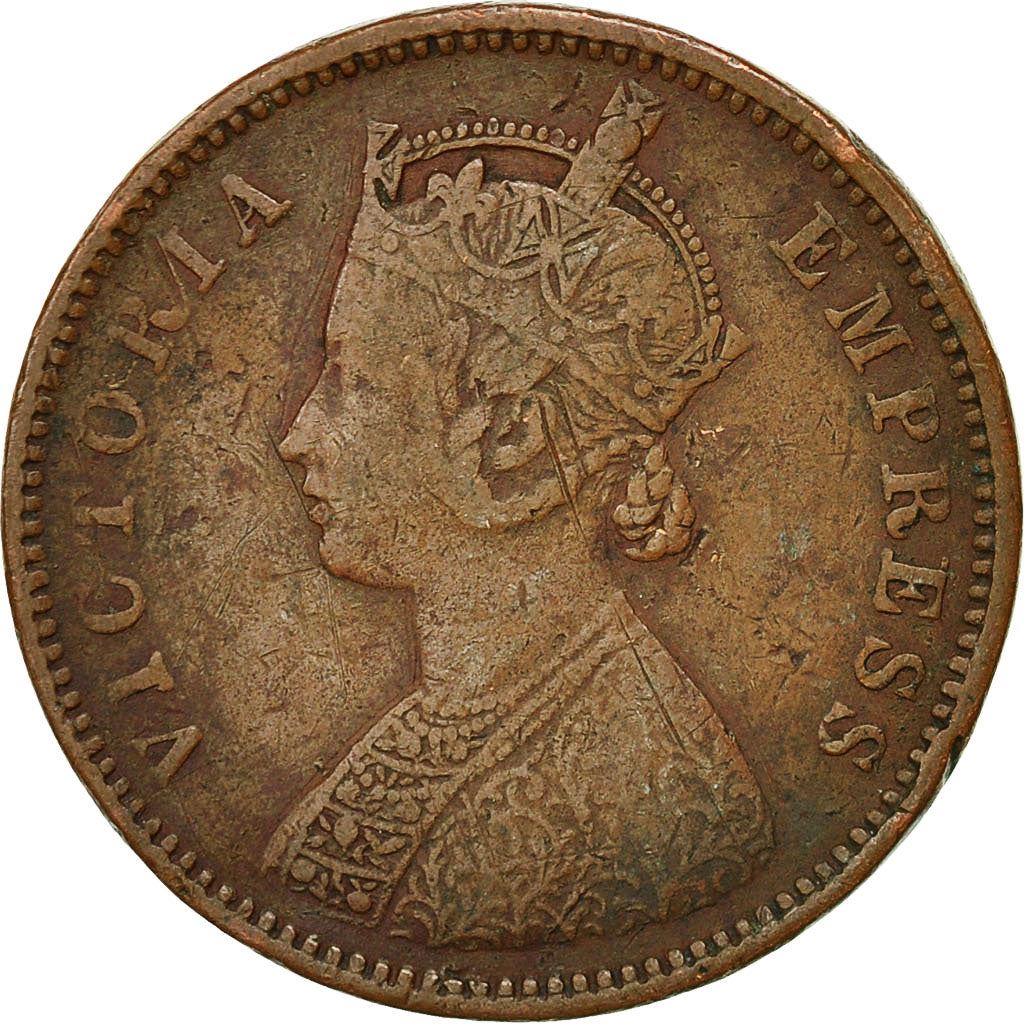 India - British | 1/4 Anna Coin | Queen Victoria | Km:486 | 1877 - 1901