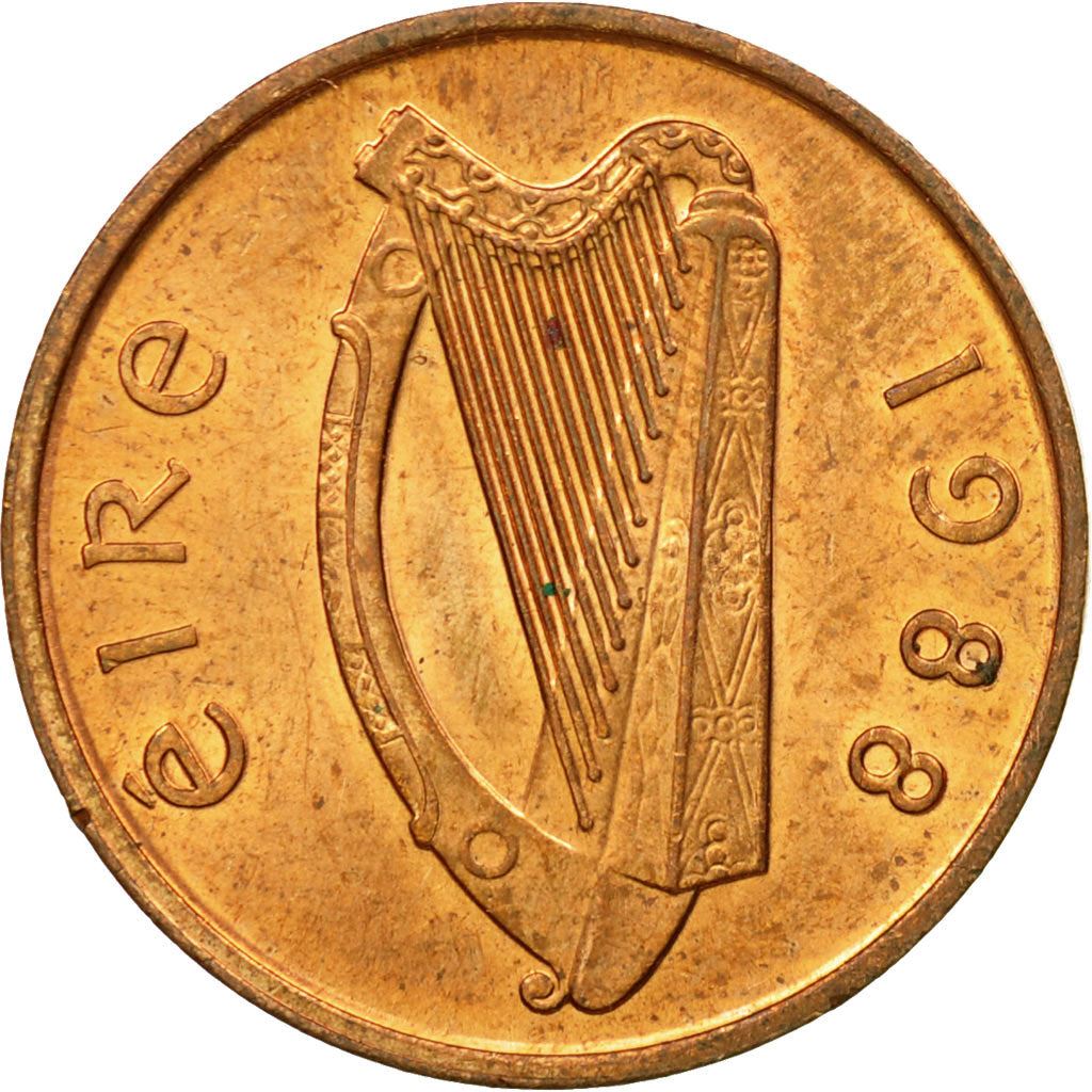 Ireland Coin Irish 1 Penny | Harp | Book of Kells | KM20a | 1988 - 2000