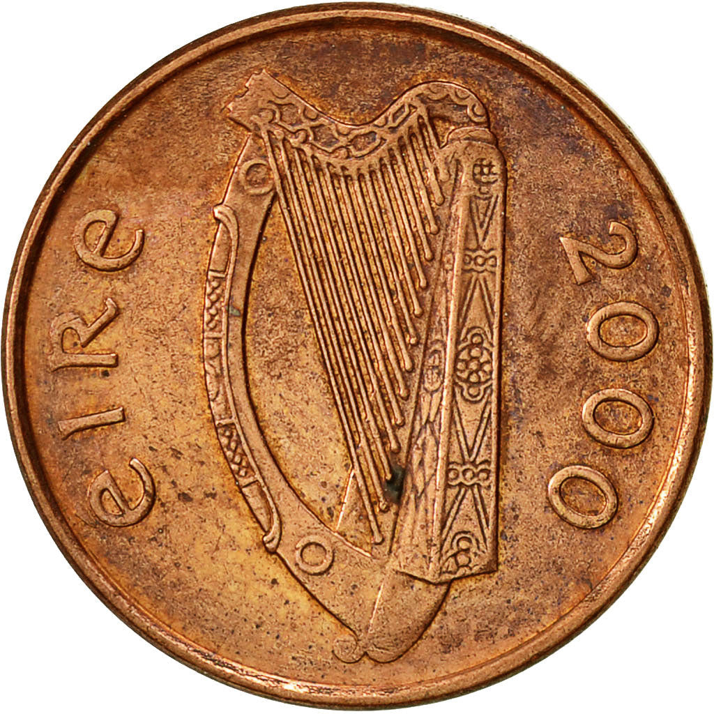 Ireland Coin Irish 1 Penny | Harp | Book of Kells | KM20a | 1988 - 2000