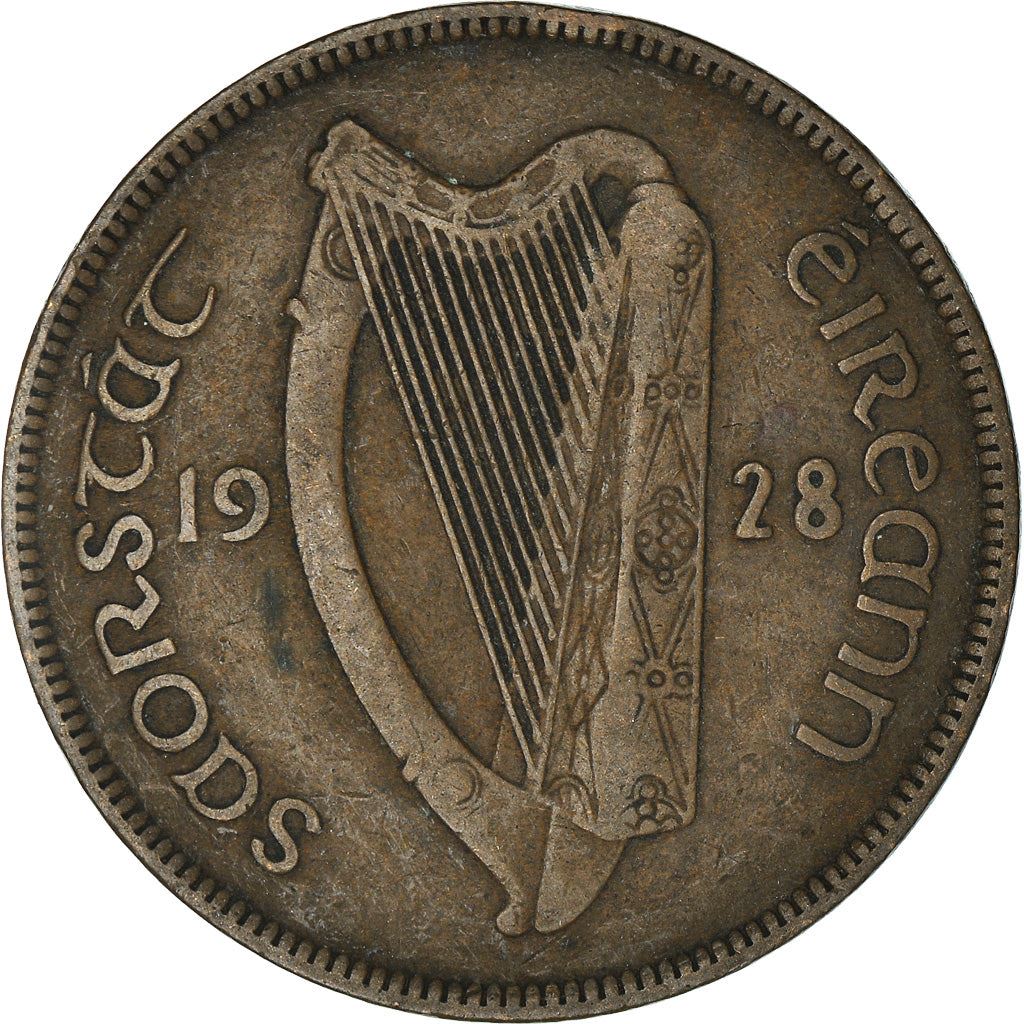 Ireland Coin Irish 1 Pingin | Celtic Harp | Hen | Chick | KM3 | 1928 - 1937