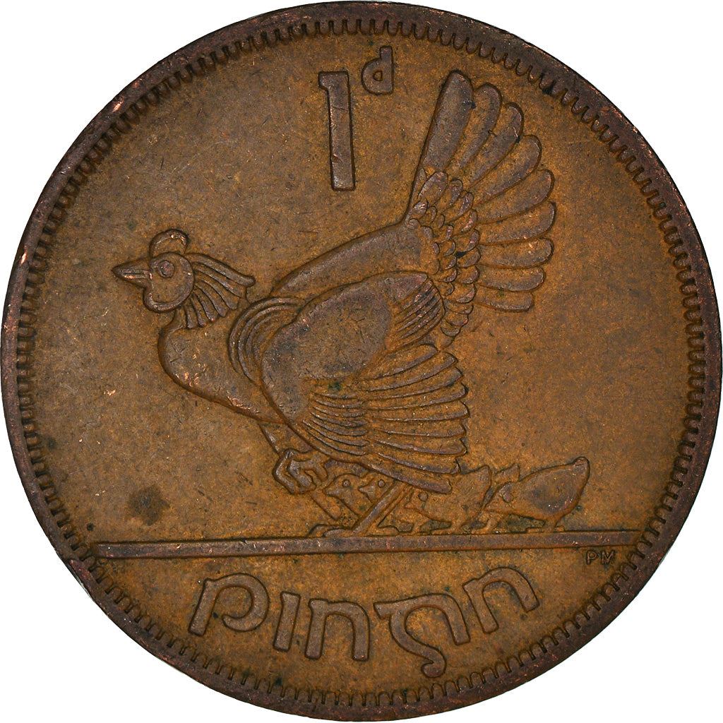 Ireland Coin Irish 1 Pingin | Harp | Hen | Chick | KM11 | 1938 - 1968