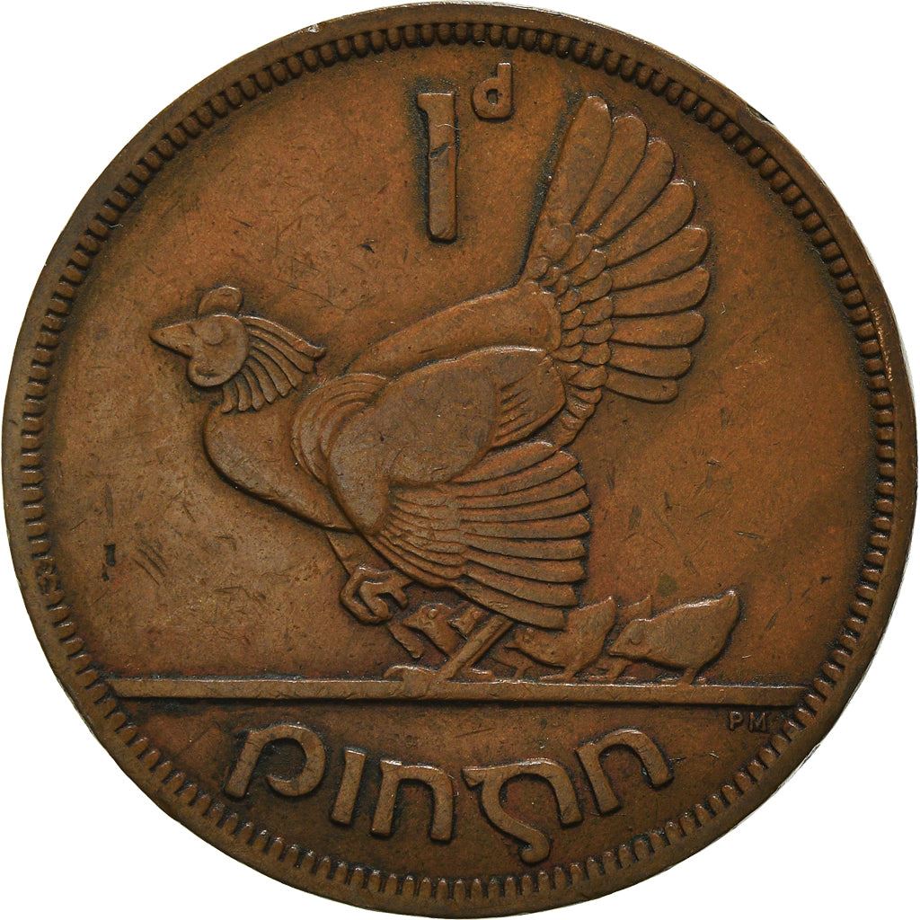 Ireland Coin Irish 1 Pingin | Harp | Hen | Chick | KM11 | 1938 - 1968