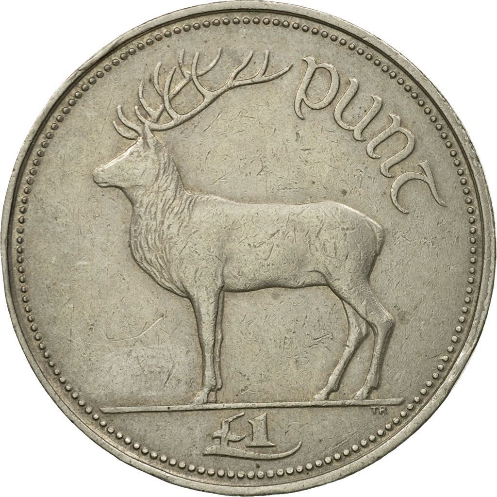 Ireland Coin Irish 1 Pound | Harp | Red Deer | KM27 | 1990 - 2000