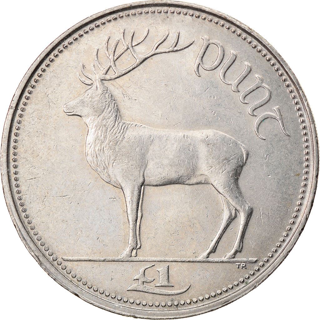 Ireland Coin Irish 1 Pound | Harp | Red Deer | KM27 | 1990 - 2000