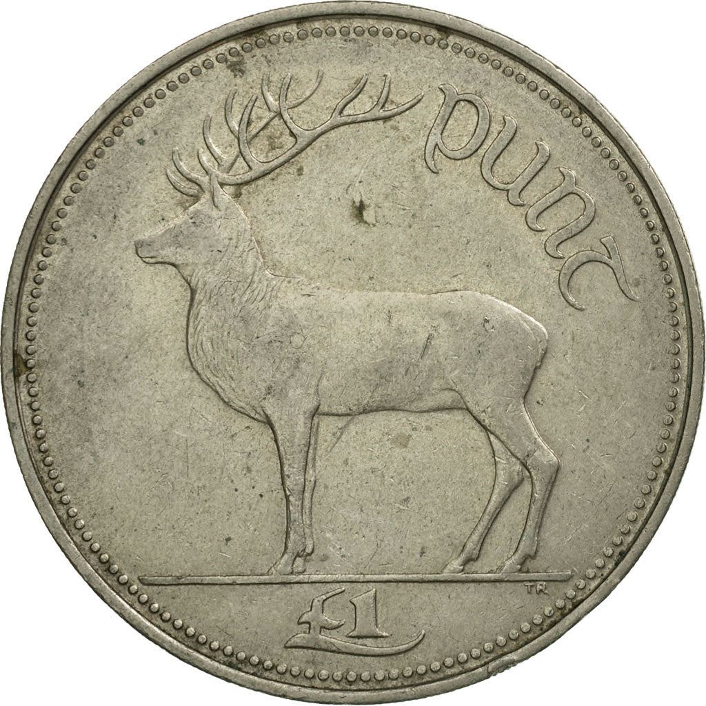 Ireland Coin Irish 1 Pound | Harp | Red Deer | KM27 | 1990 - 2000