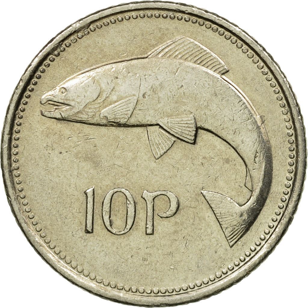 Ireland Coin Irish 10 Pence | Harp | Salmon | KM29 | 1993 - 2000