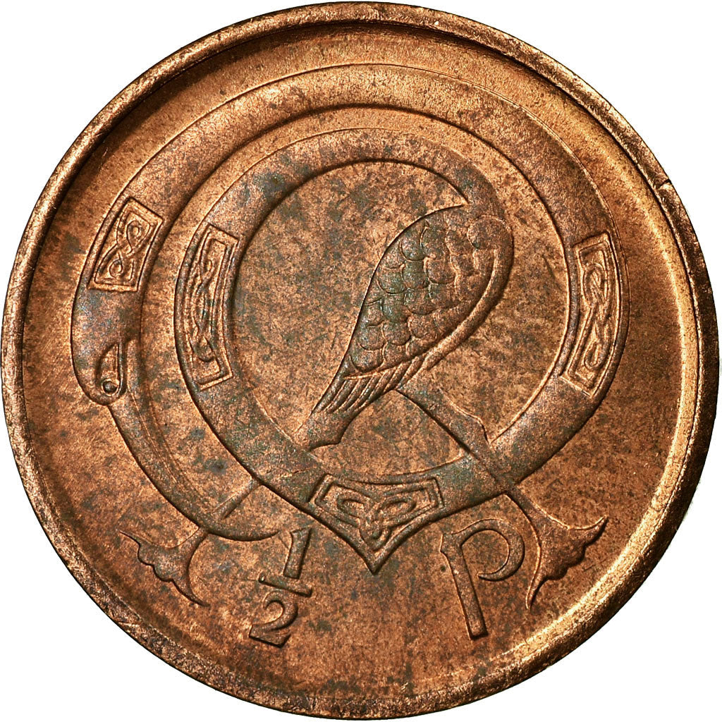 Ireland Coin Irish ½ Penny | Harp | Book of Kells | KM19 | 1971 - 1986