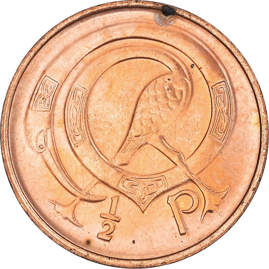 Ireland Coin Irish ½ Penny | Harp | Book of Kells | KM19 | 1971 - 1986