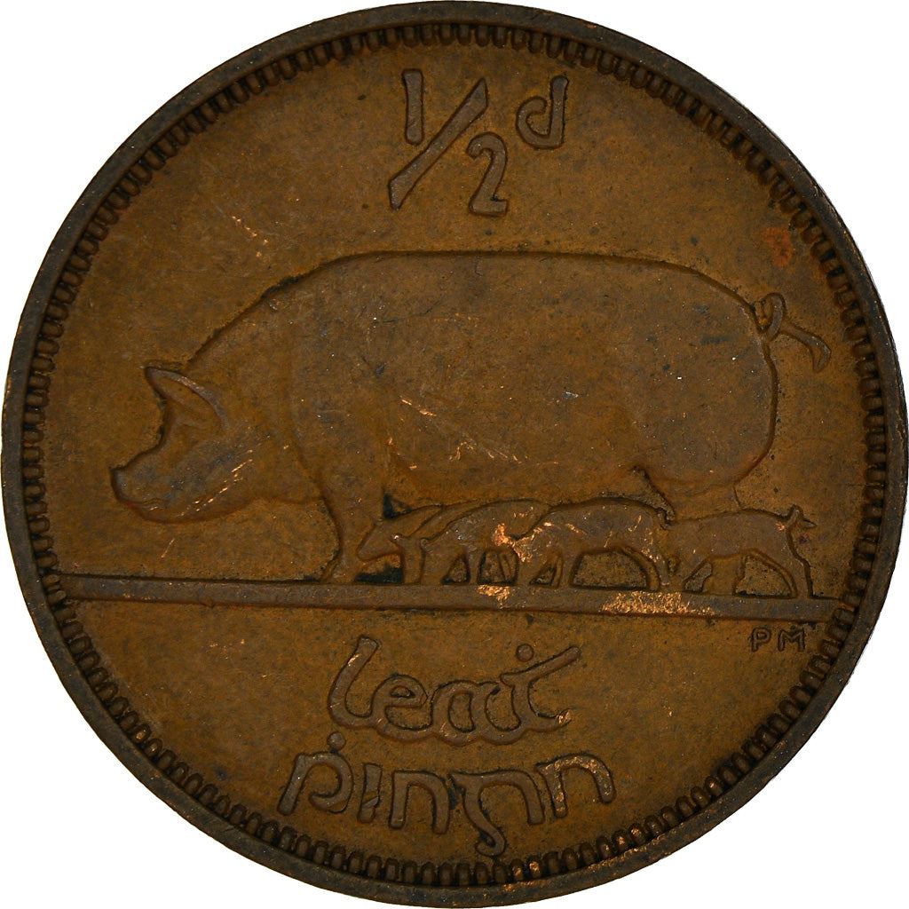 Ireland Coin Irish ½ Pingin | Swine | Harp | KM10 | 1939 - 1967