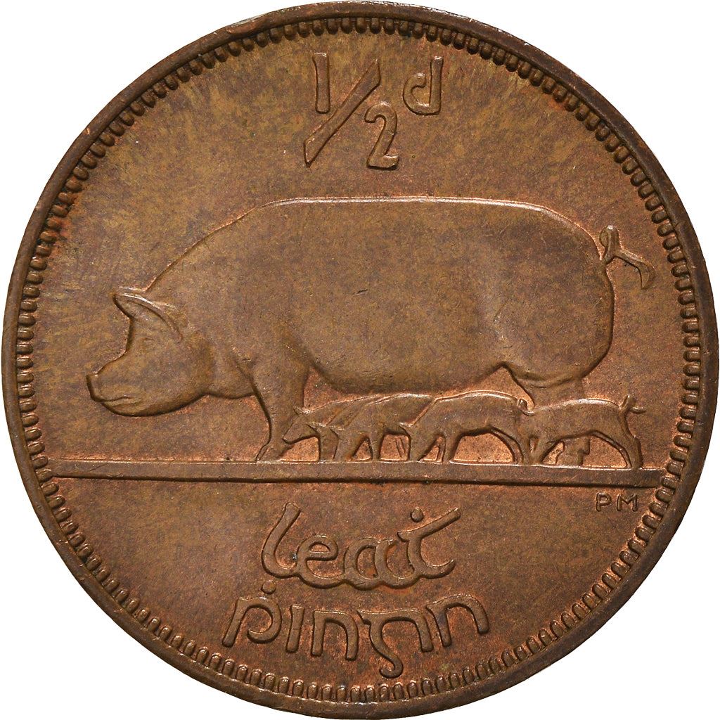 Ireland Coin Irish ½ Pingin | Swine | Harp | KM10 | 1939 - 1967