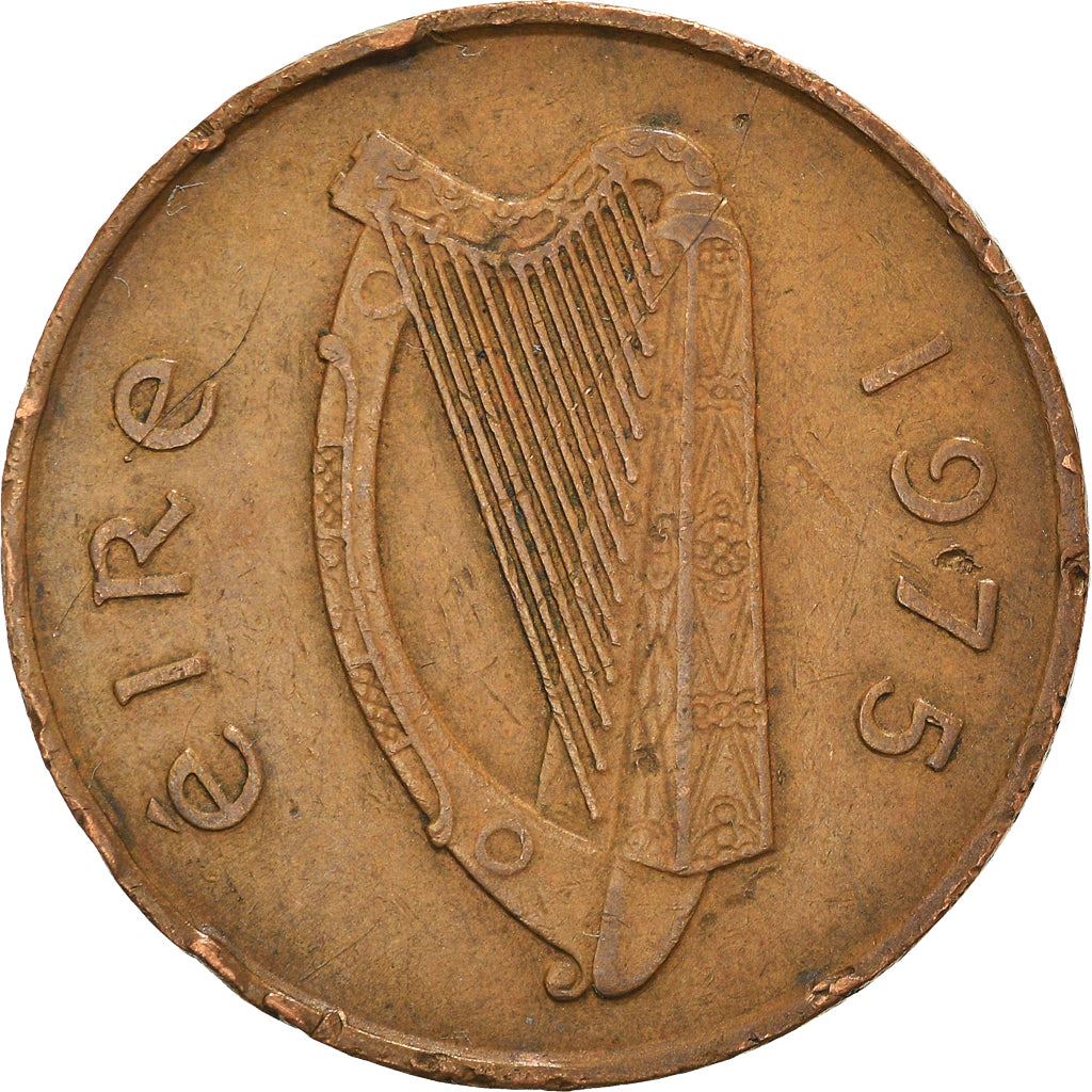 Ireland Coin Irish 2 Pence | Harp | Book of Kells | KM21 | 1971 - 1988