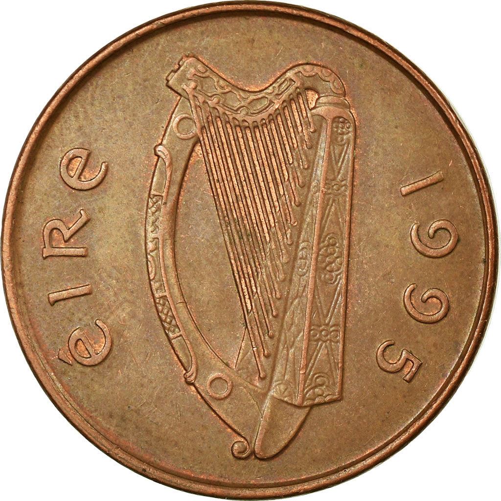 Ireland Coin Irish 2 Pence | Harp | Book of Kells | KM21a | 1988 - 2000