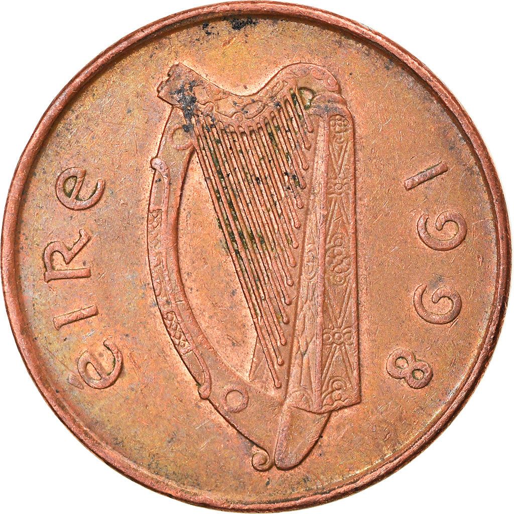 Ireland Coin Irish 2 Pence | Harp | Book of Kells | KM21a | 1988 - 2000