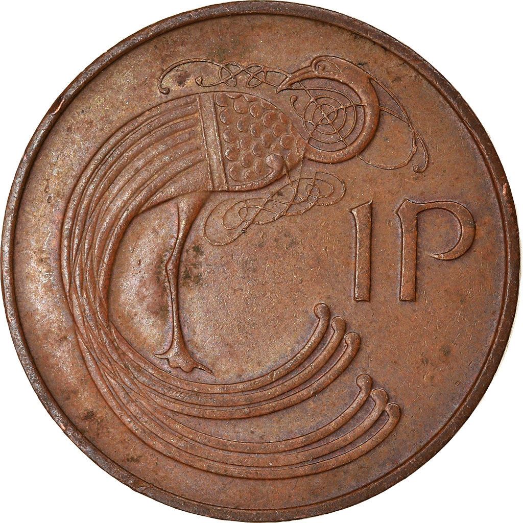 Irish 1 Penny Coin | Harp | Book of Kells | KM20 | 1971 - 1988