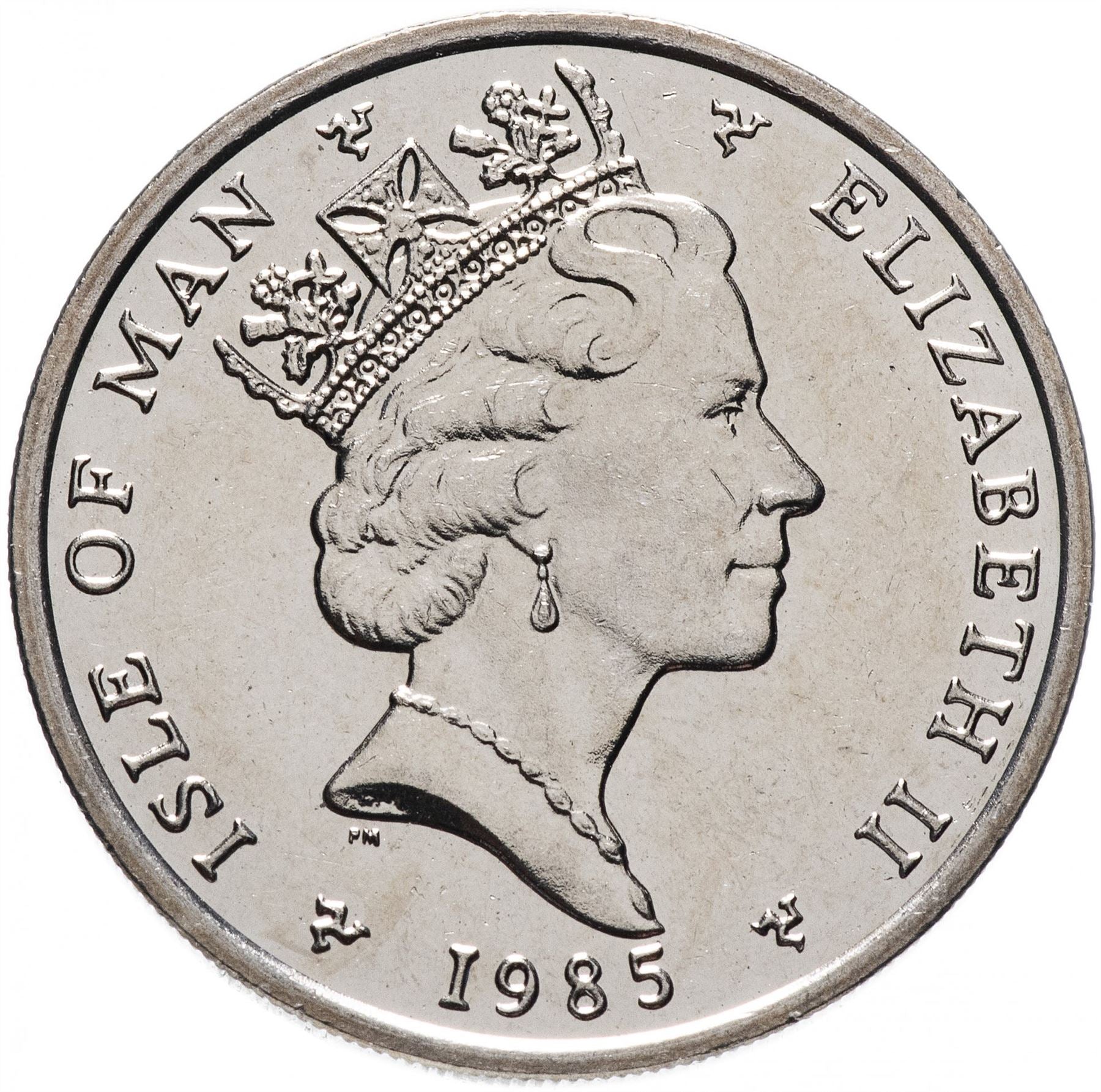 Isle of Man | 10 Pence Coin | Queen Elizabeth II | Loaghtan Ram | Shield | KM146 | 1985 - 1987