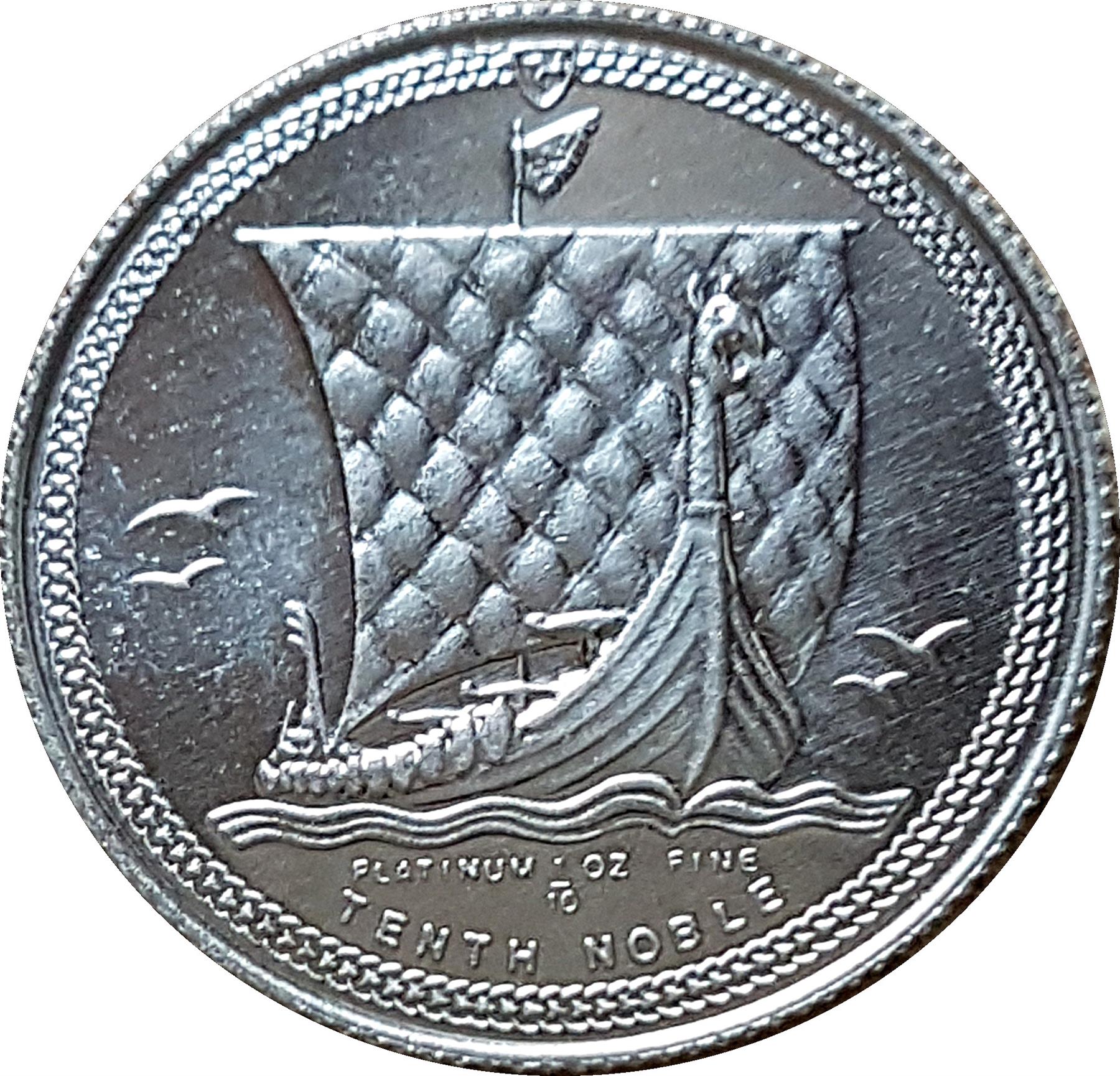 Isle of Man | 1/10 Noble Coin | Elizabeth II | Longboat | Platinum | 1985 - 1987