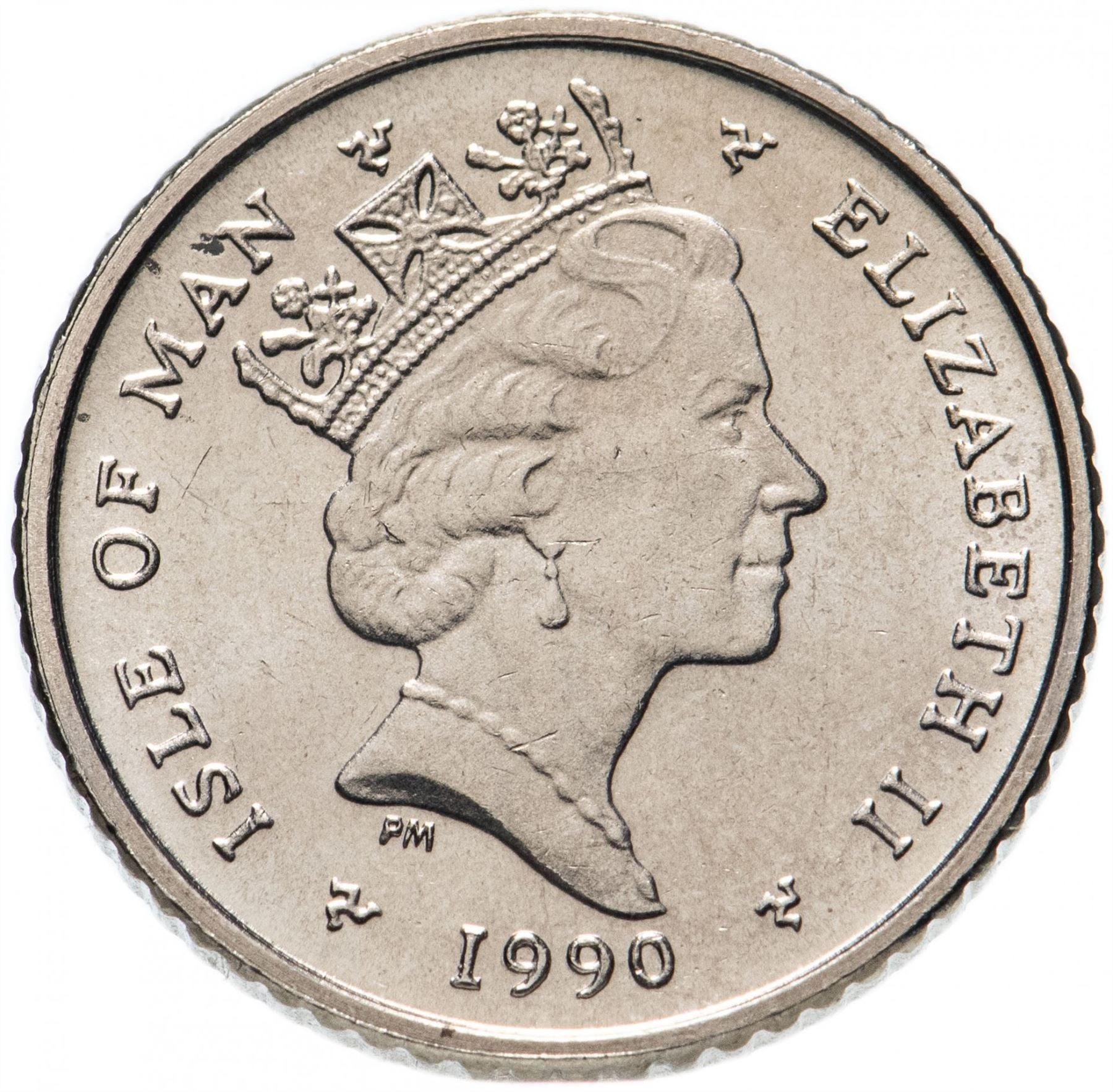 Isle of Man | 5 Pence Coin | Queen Elizabeth II | Windsurfing | KM209.1 | 1988 - 1990