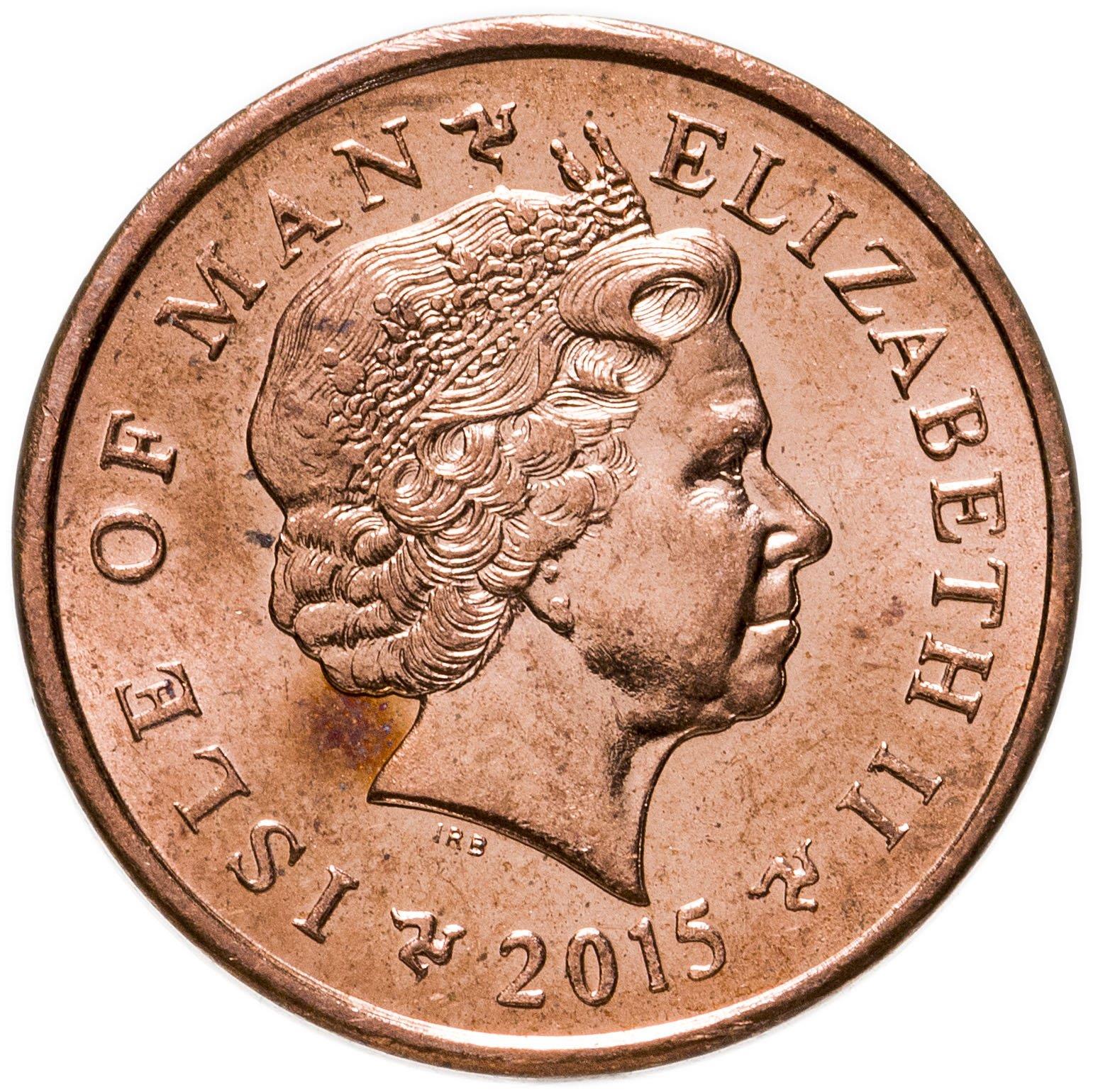 Isle of Man Coin Man 1 Penny | Queen Elizabeth II | Santon War Memorial | KM1253 | 2004 - 2016