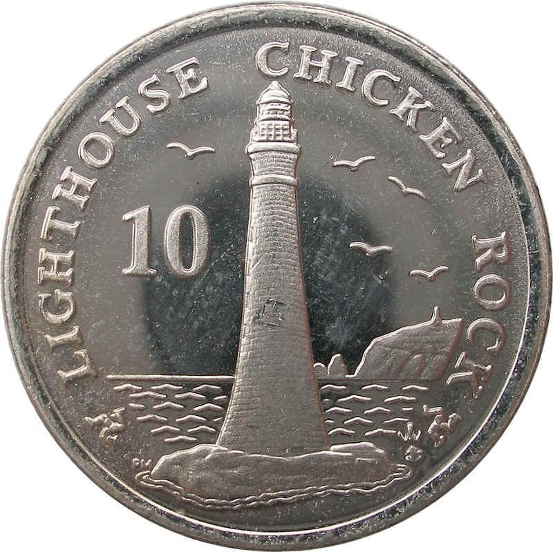 Isle of Man Coin Man 10 Pence | Queen Elizabeth II | Lighthouse | Chicken Rock | KM1256 | 2004 - 2016