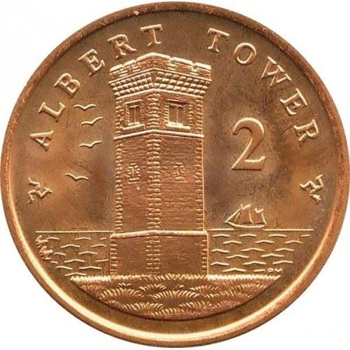 Isle of Man Coin Man 2 Pence | Queen Elizabeth II | Albert Tower | KM1254 | 2004 - 2016