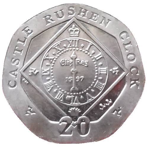 Isle of Man Coin Man 20 Pence | Queen Elizabeth II | Clock | KM1257 | 2004 - 2016