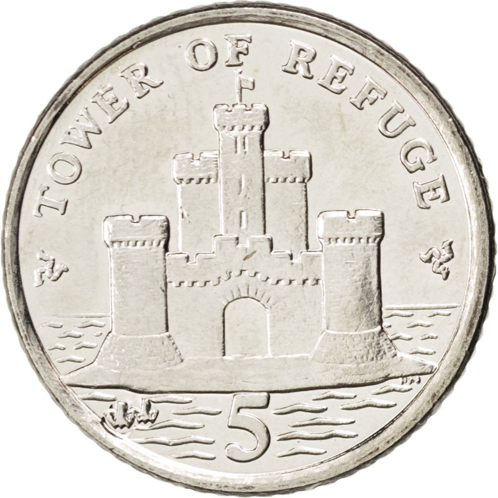 Isle of Man Coin Man 5 Pence | Queen Elizabeth II | Refuge Tower | KM1255 | 2004 - 2016