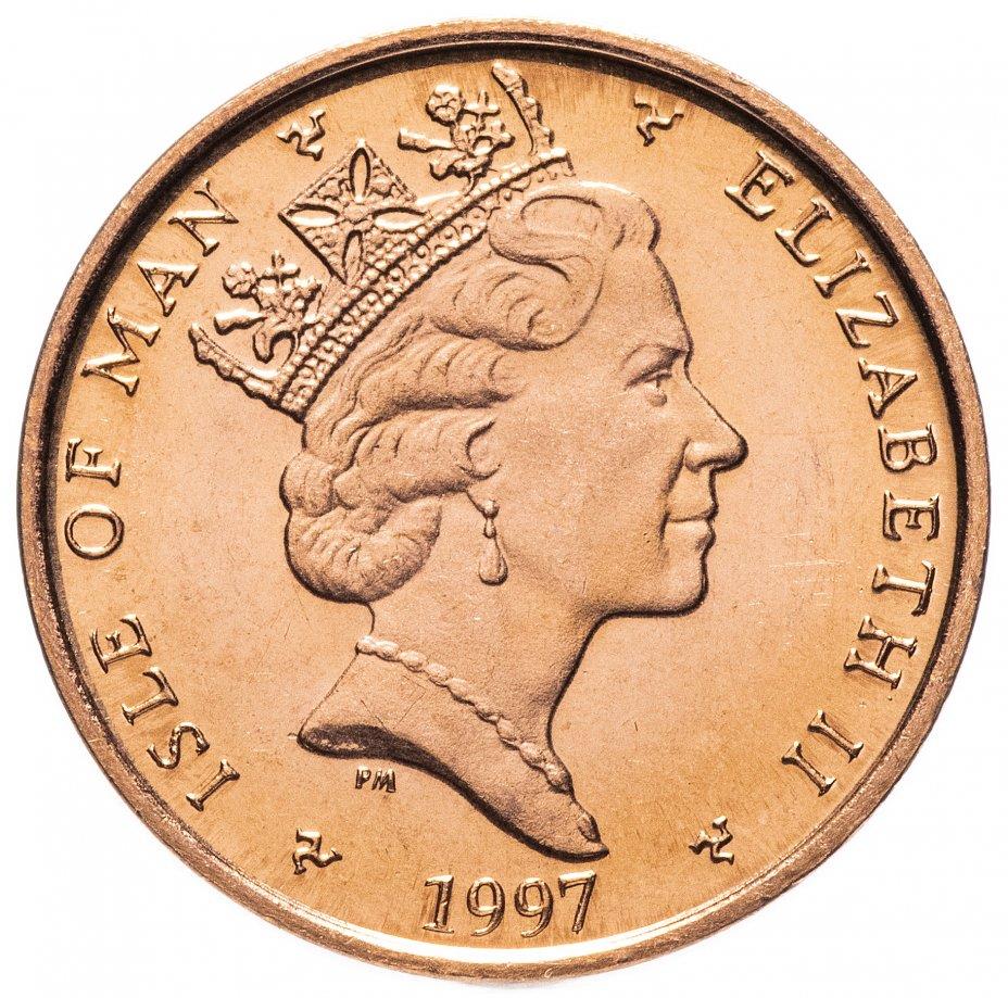 Isle of Man Coin Manx 1 Penny | Queen Elizabeth II | Rugby Ball | KM588 | 1996 - 1998