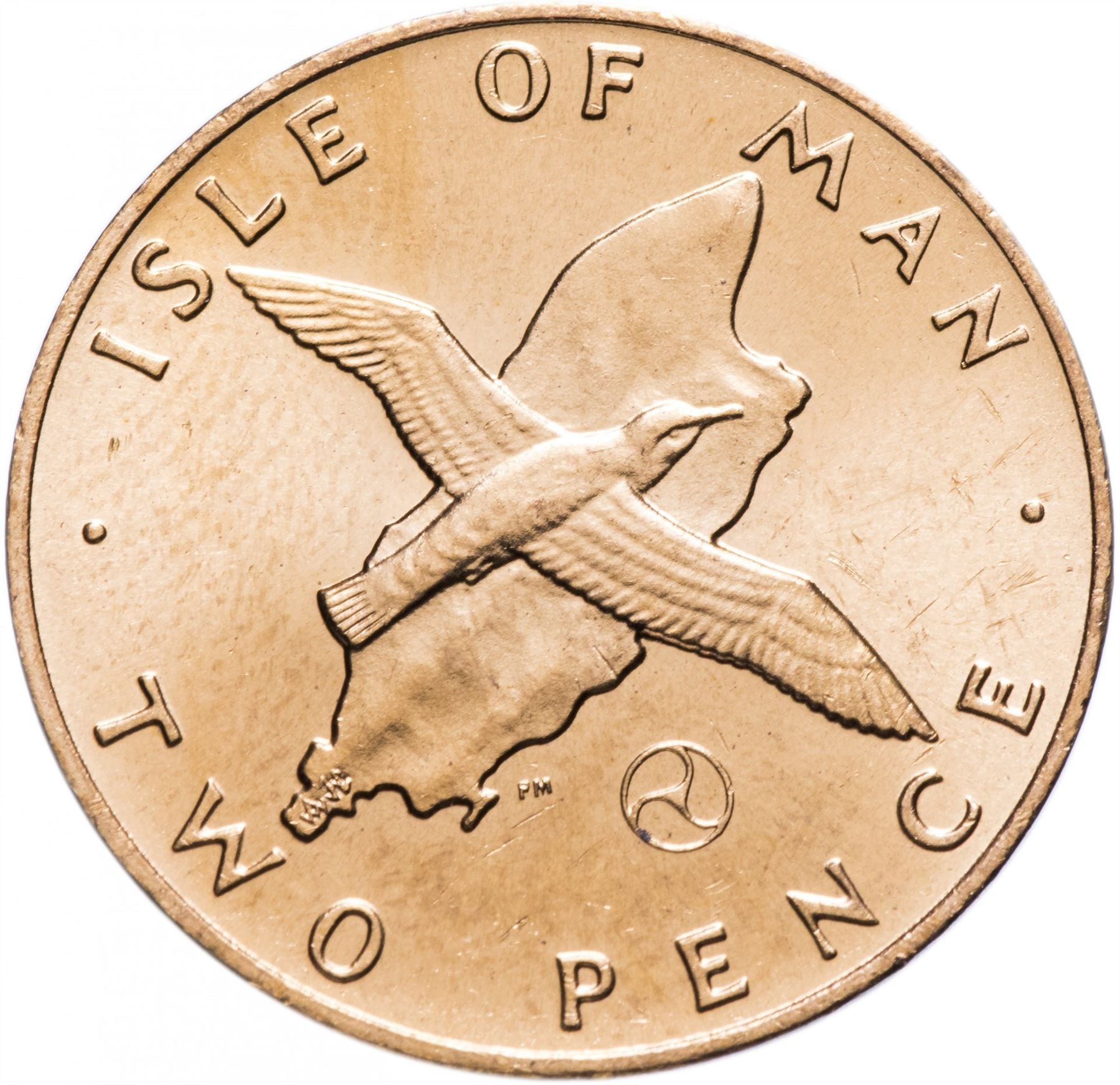 Isle of Man Coin Manx 2 Pence | Queen Elizabeth II | Manx Shearwater | KM34 | 1976 - 1979