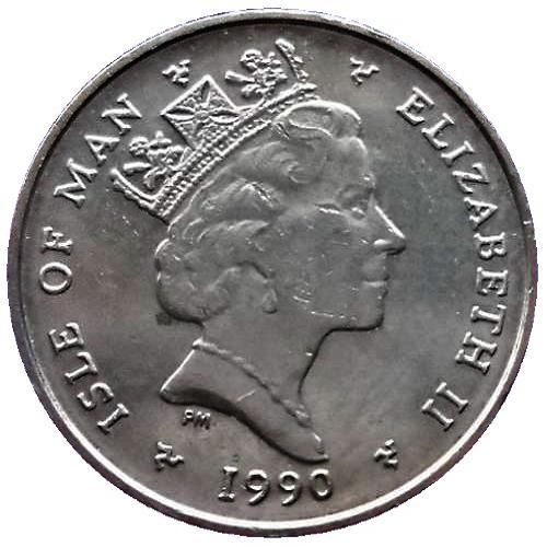 Isle of Man Coin Manx 5 Pence | Queen Elizabeth II | Windsurfing | KM209.2 | 1990 - 1993