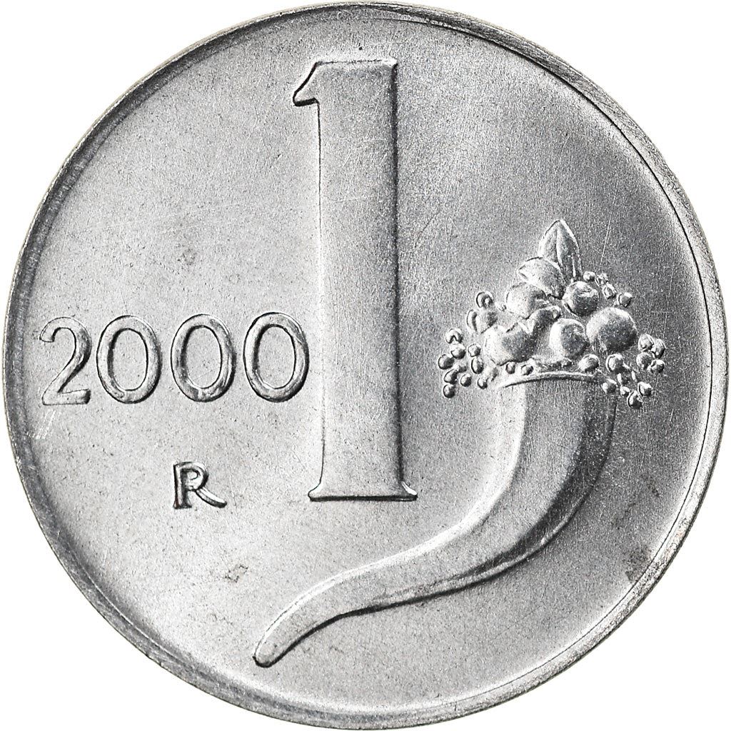 Italy Coin 1 Lira | Cornucopia | Scale | Horn of Plenty | KM91 | 1951 - 2001